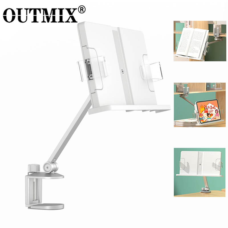 Tablet Accessories For Reading - Desk Clamping Aluminum Reading Book Stand