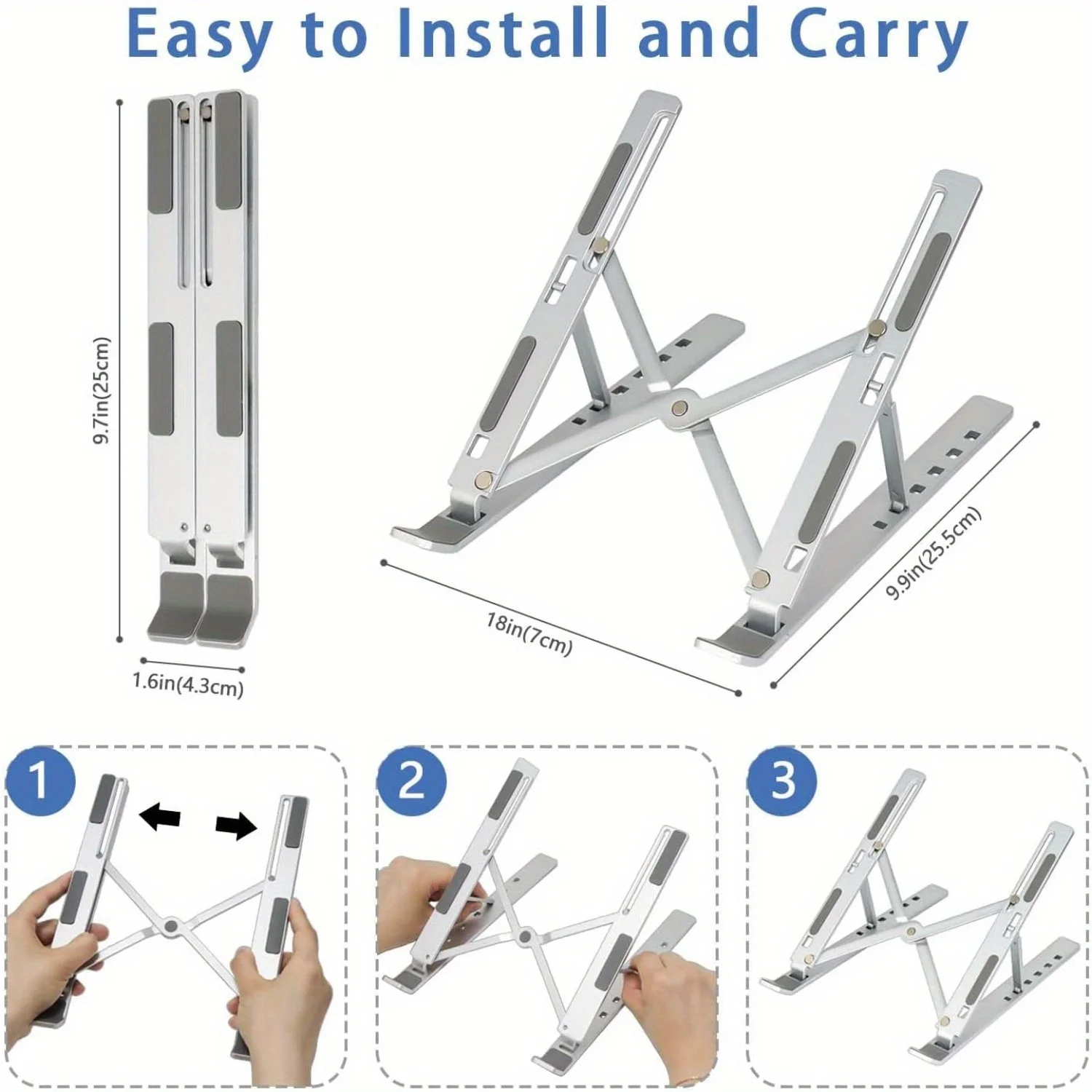 Foldable Aluminum Laptop Riser - Cooling Stand Tablet ulasan dan harga