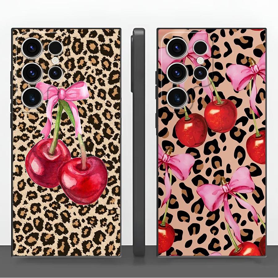Leopard Cherry Funda Phone Cov - Tablet S9 Fe Accessories ulasan dan harga