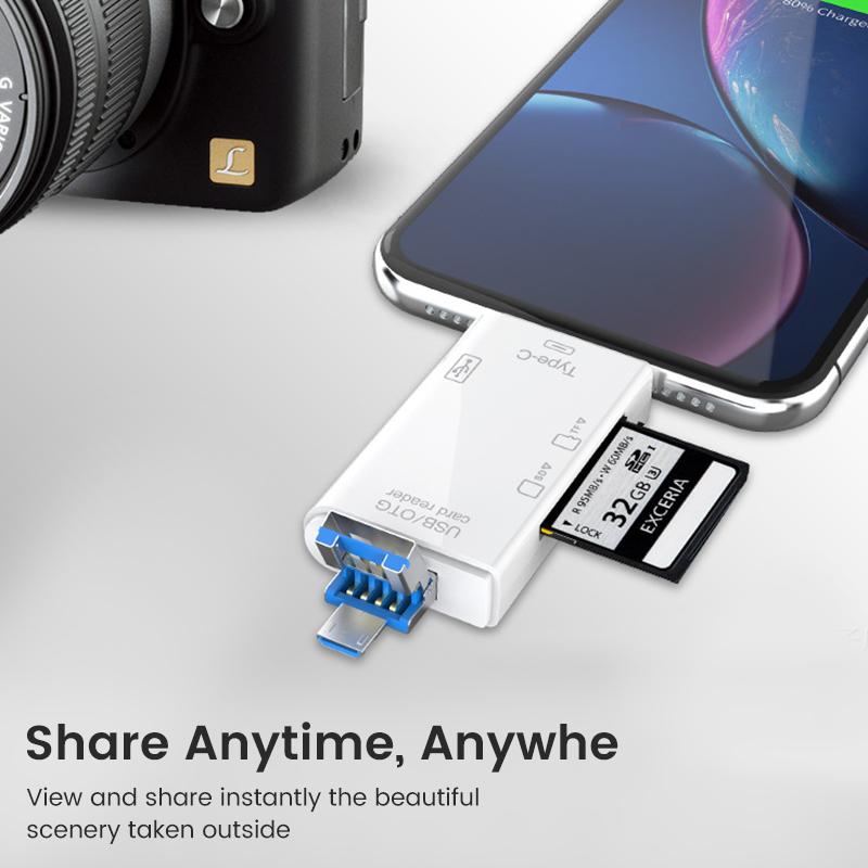 USB Type C Card Reader 6 in 1  - Tablet Accessories For Reading ulasan dan harga