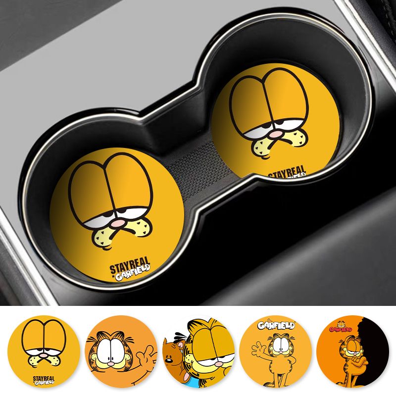 Cartoon Garfield Car Cup Coast - Tablet Accessories For Car ulasan dan harga