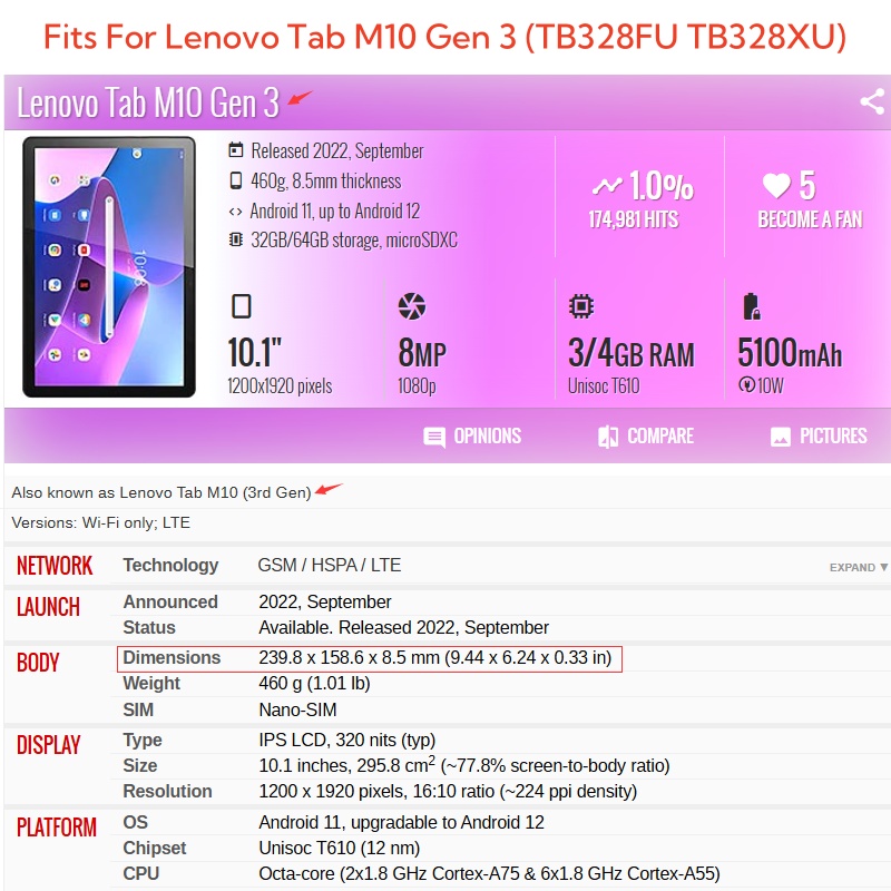 For Lenovo Tab M10 3rd Gen 10. - Lenovo Tablet With Accessories ulasan dan harga