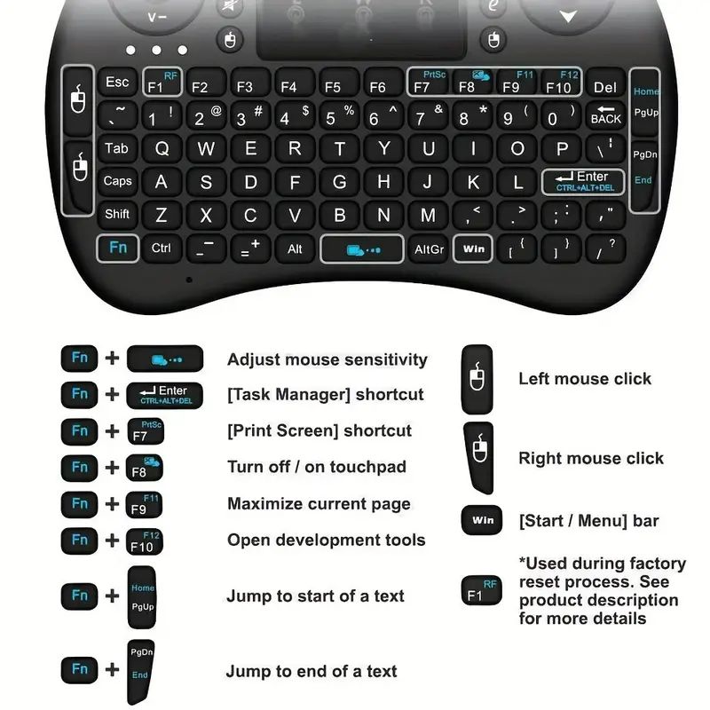 Mini Wireless Keyboard 2.4GHz  - Windows Tablet Accessories ulasan dan harga